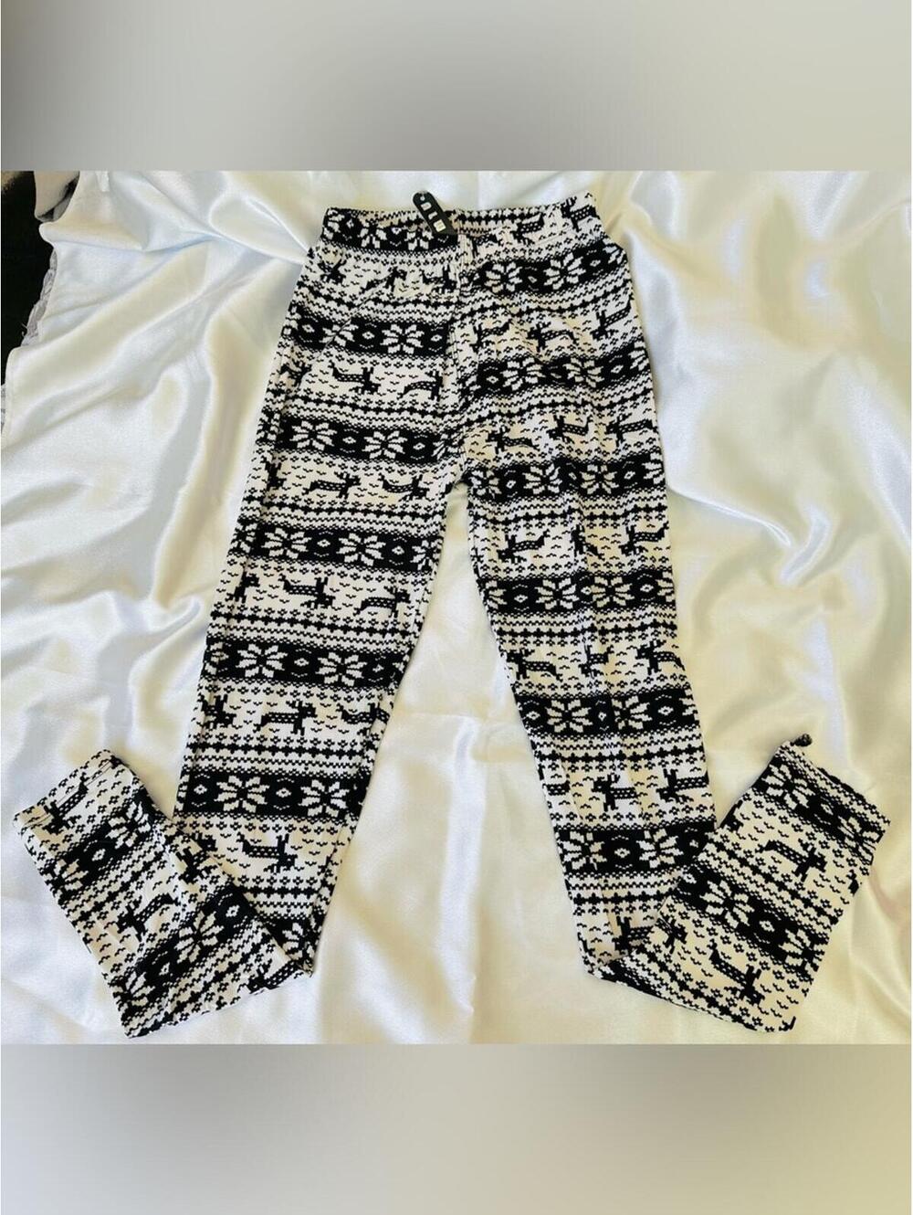 Always Black & White Fair Isle Pattern Leggings